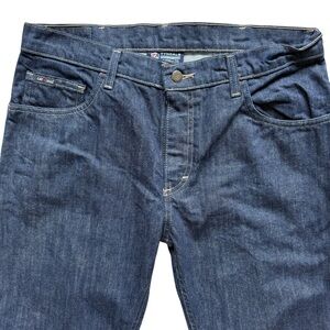 Tyndale Versa Men's Straight Jeans Size 34 x 32 Blue Flame Resistant Dark Wash